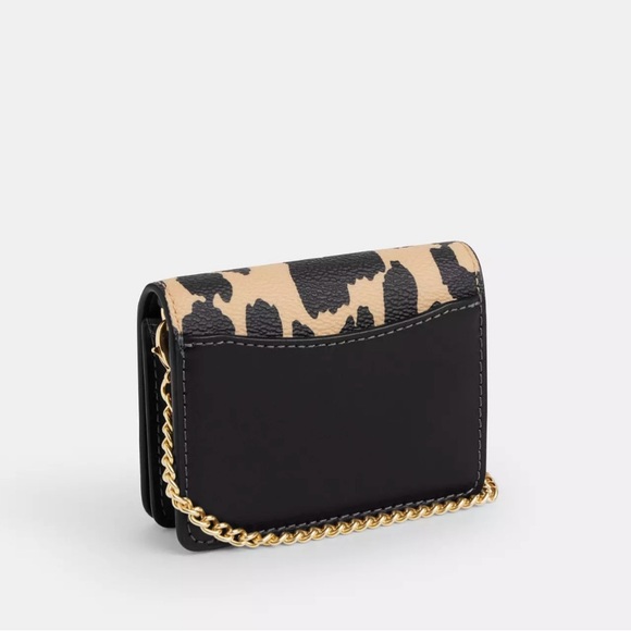 NWT Coach Mini Wallet On A Chain With Leopard Print - Picture 2 of 10